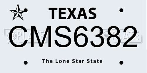 CMS6382 Texas License Plate