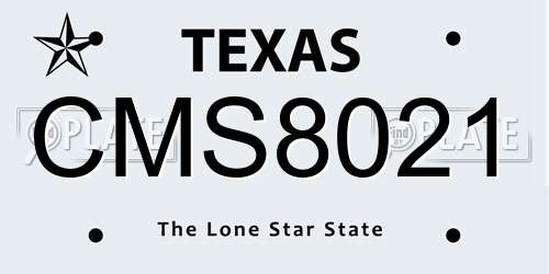 CMS8021 Texas License Plate