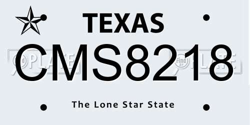 CMS8218 Texas License Plate