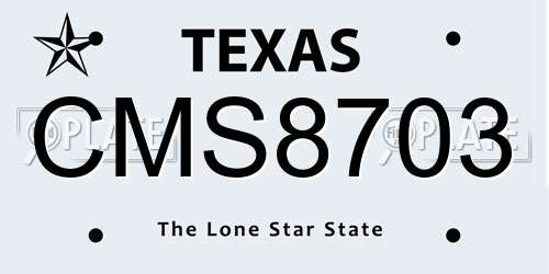 CMS8703 Texas License Plate