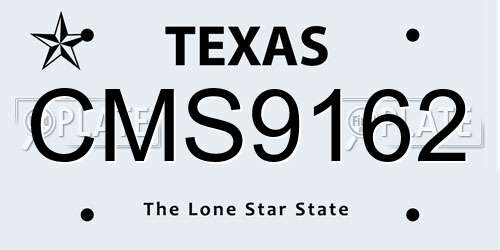 CMS9162 Texas License Plate