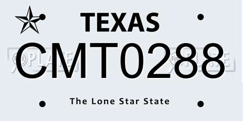CMT0288 Texas License Plate