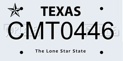 CMT0446 Texas License Plate