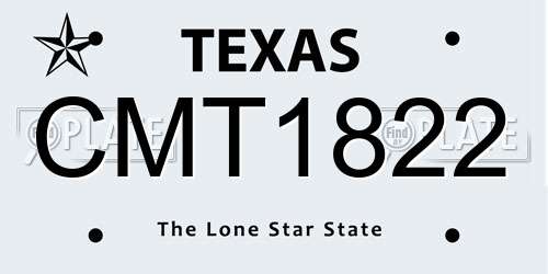 CMT1822 Texas License Plate