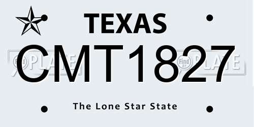 CMT1827 Texas License Plate