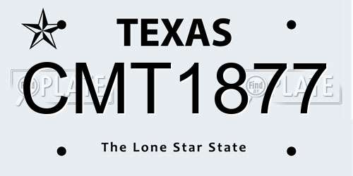CMT1877 Texas License Plate