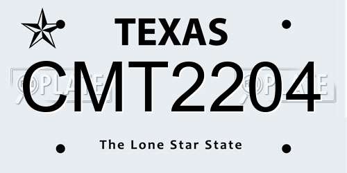 CMT2204 Texas License Plate