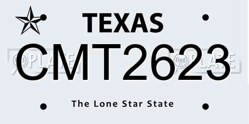 CMT2623 Texas License Plate