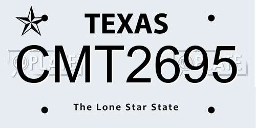CMT2695 Texas License Plate