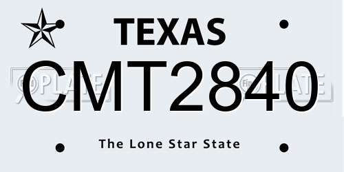CMT2840 Texas License Plate