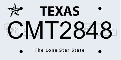 CMT2848 Texas License Plate