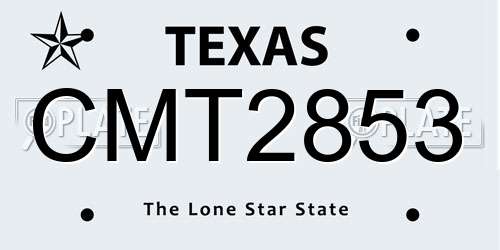CMT2853 Texas License Plate
