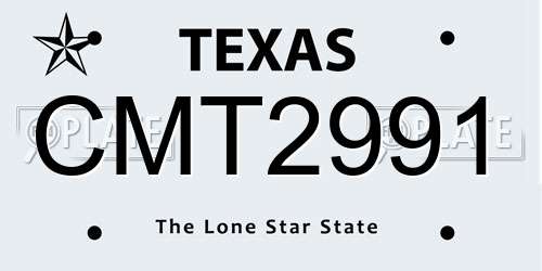 CMT2991 Texas License Plate