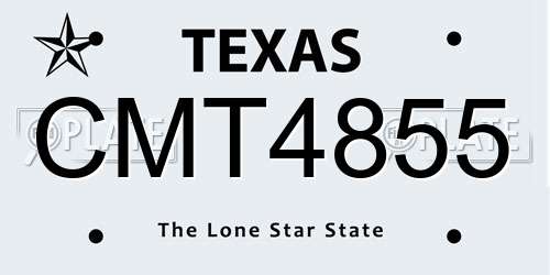 CMT4855 Texas License Plate