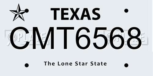 CMT6568 Texas License Plate