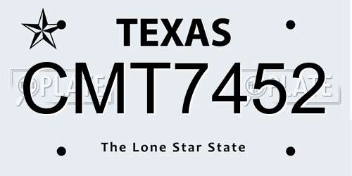 CMT7452 Texas License Plate