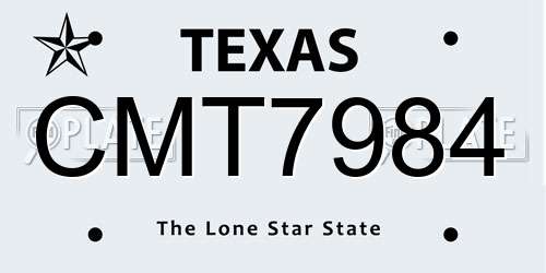 CMT7984 Texas License Plate