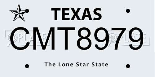 CMT8979 Texas License Plate