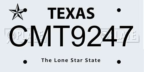 CMT9247 Texas License Plate