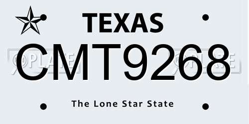 CMT9268 Texas License Plate