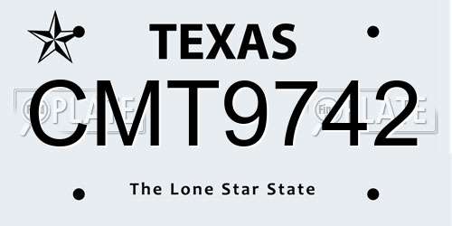 CMT9742 Texas License Plate