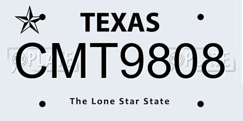 CMT9808 Texas License Plate