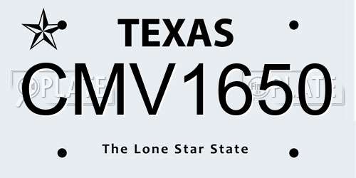 CMV1650 Texas License Plate