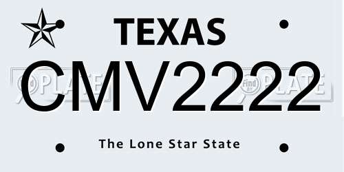 CMV2222 Texas License Plate
