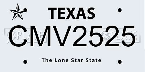 CMV2525 Texas License Plate