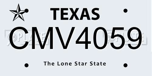 CMV4059 Texas License Plate