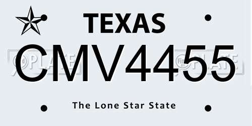 CMV4455 Texas License Plate