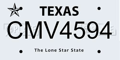 CMV4594 Texas License Plate
