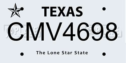 CMV4698 Texas License Plate