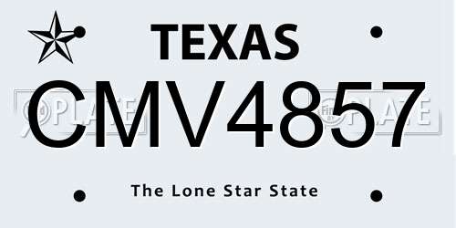 CMV4857 Texas License Plate