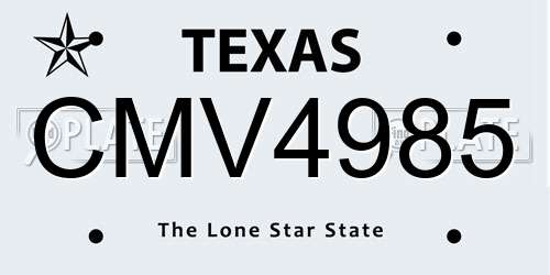 CMV4985 Texas License Plate