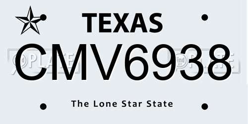 CMV6938 Texas License Plate
