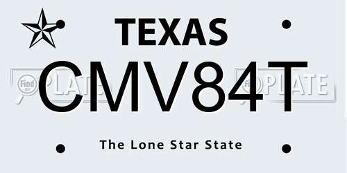 CMV84T Texas License Plate