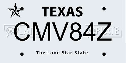 CMV84Z Texas License Plate