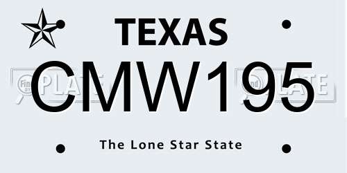 CMW195 Texas License Plate