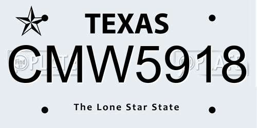 CMW5918 Texas License Plate