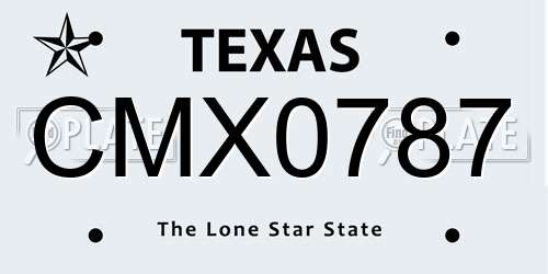 CMX0787 Texas License Plate