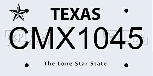 CMX1045 Texas License Plate