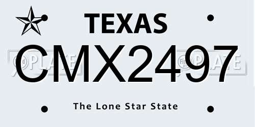 CMX2497 Texas License Plate