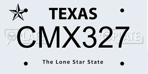 CMX327 Texas License Plate