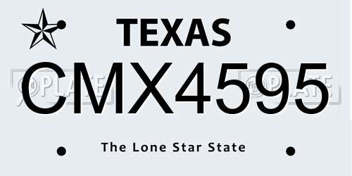 CMX4595 Texas License Plate