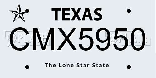 CMX5950 Texas License Plate
