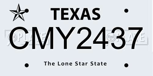CMY2437 Texas License Plate