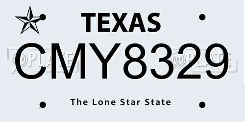 CMY8329 Texas License Plate