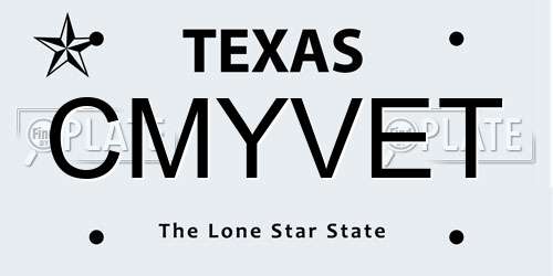CMYVET Texas License Plate