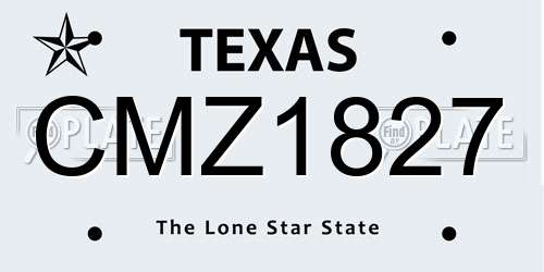 CMZ1827 Texas License Plate